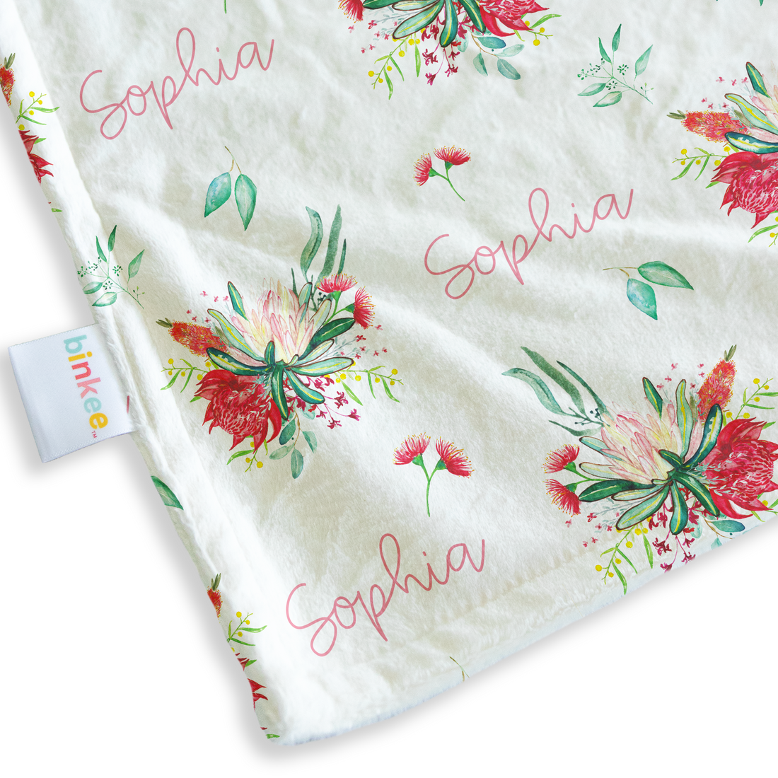 Australian Bloom - Personalised Minky Blanket