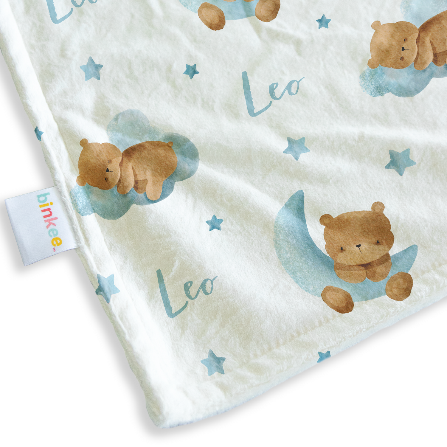 Blue Bear - Personalised Minky Blanket