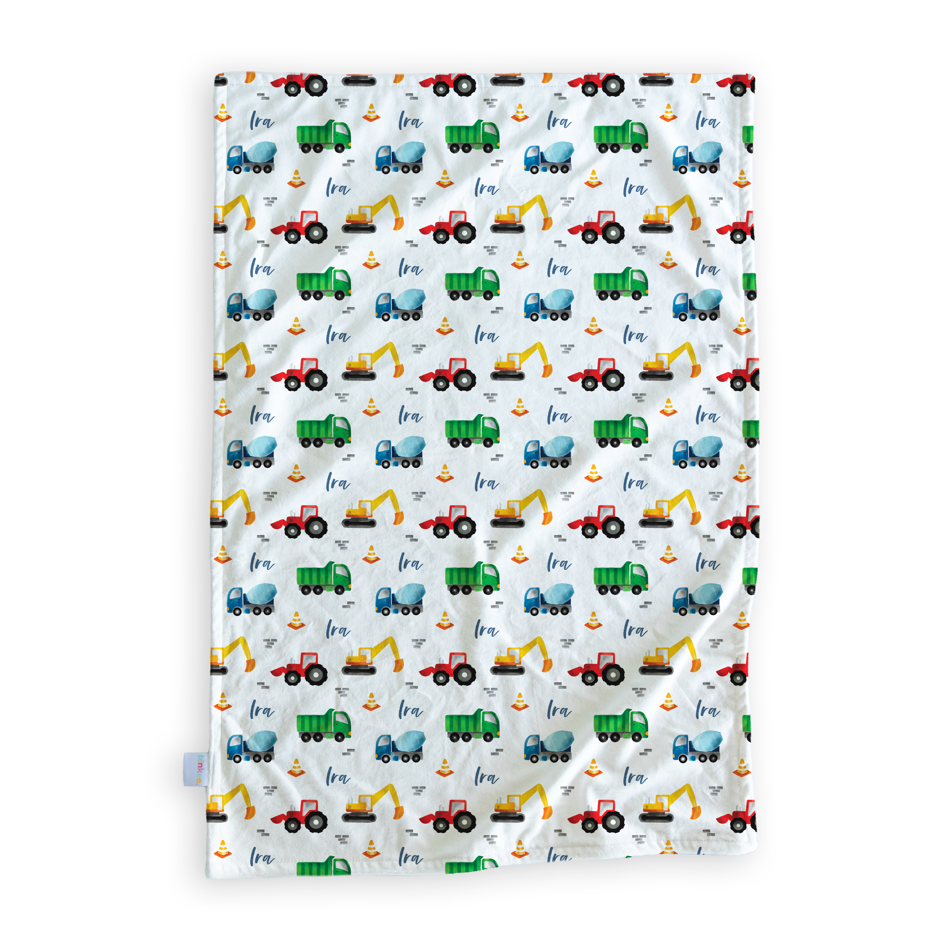 Construction (Bright) - Personalised Minky Blanket