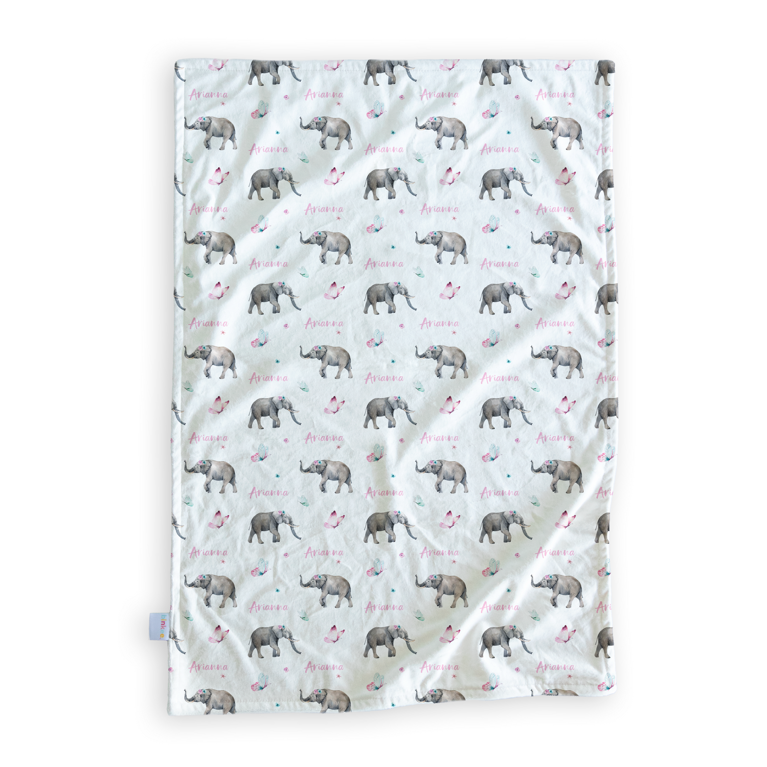 Elephant Springtime - Personalised Minky Blanket