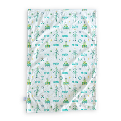 Robots - Personalised Minky Blanket