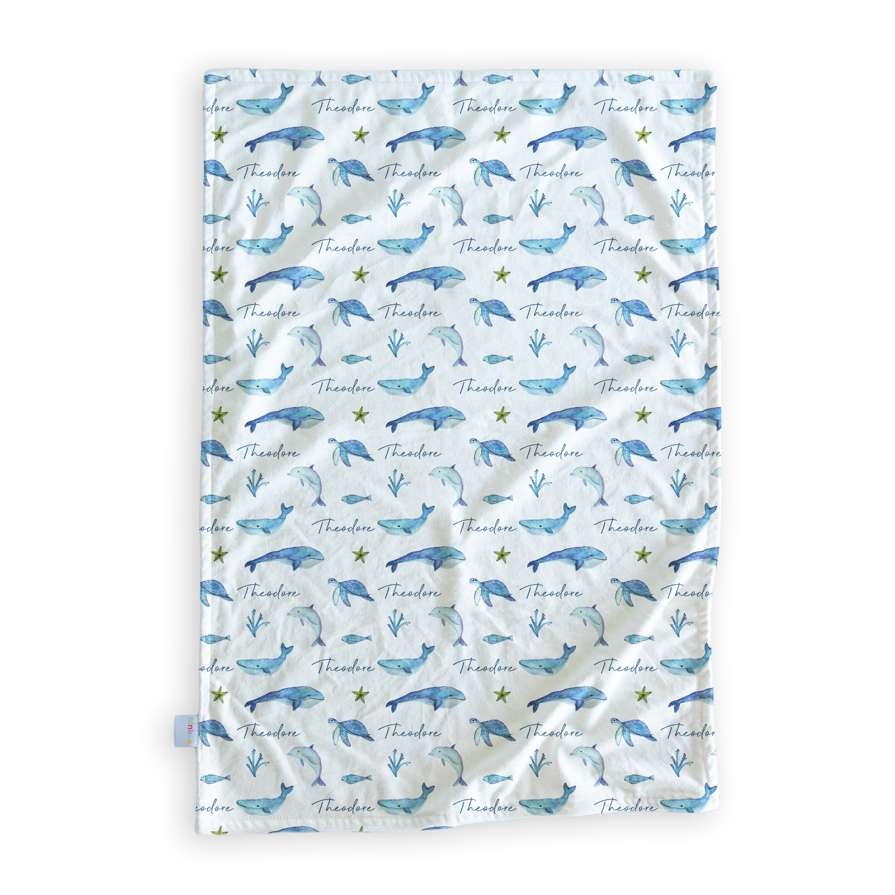 Sea Life - Personalised Minky Blanket
