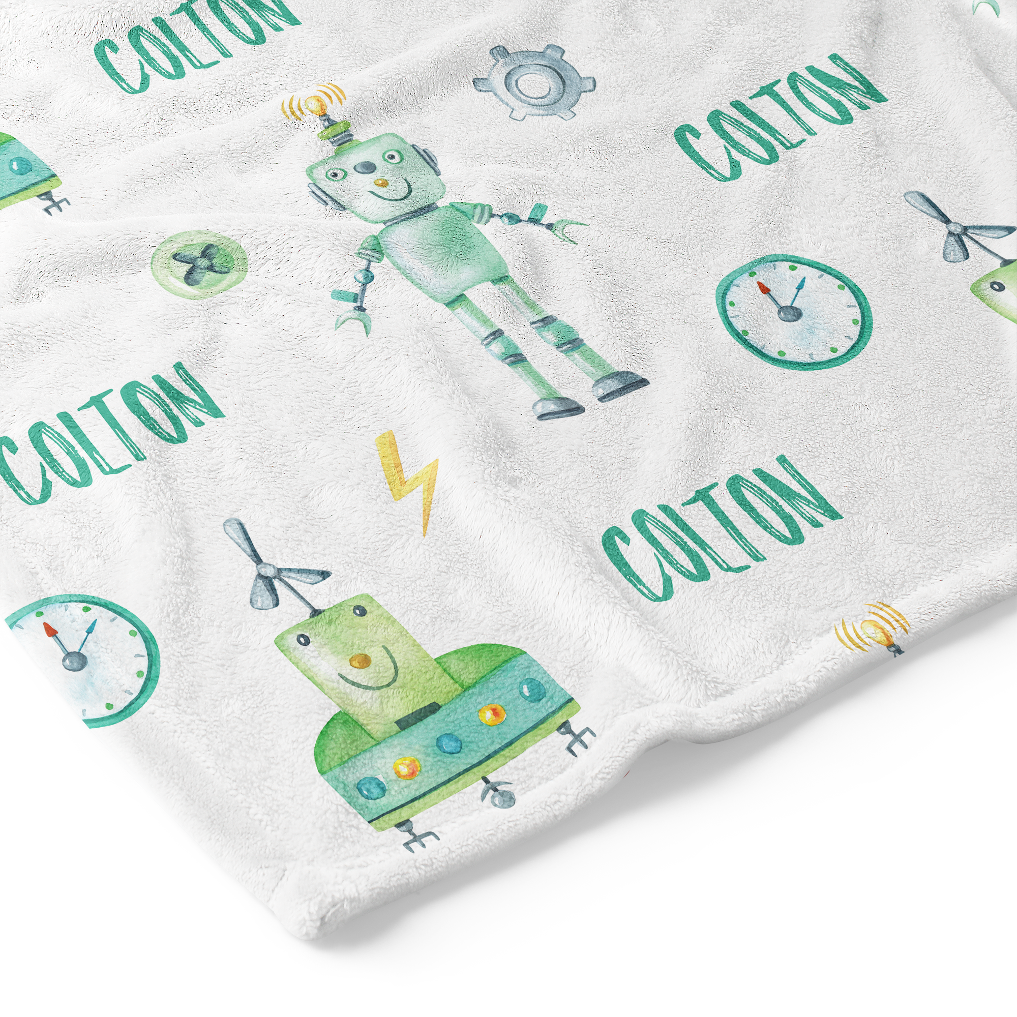 Robots - Personalised Keepsake Blanket