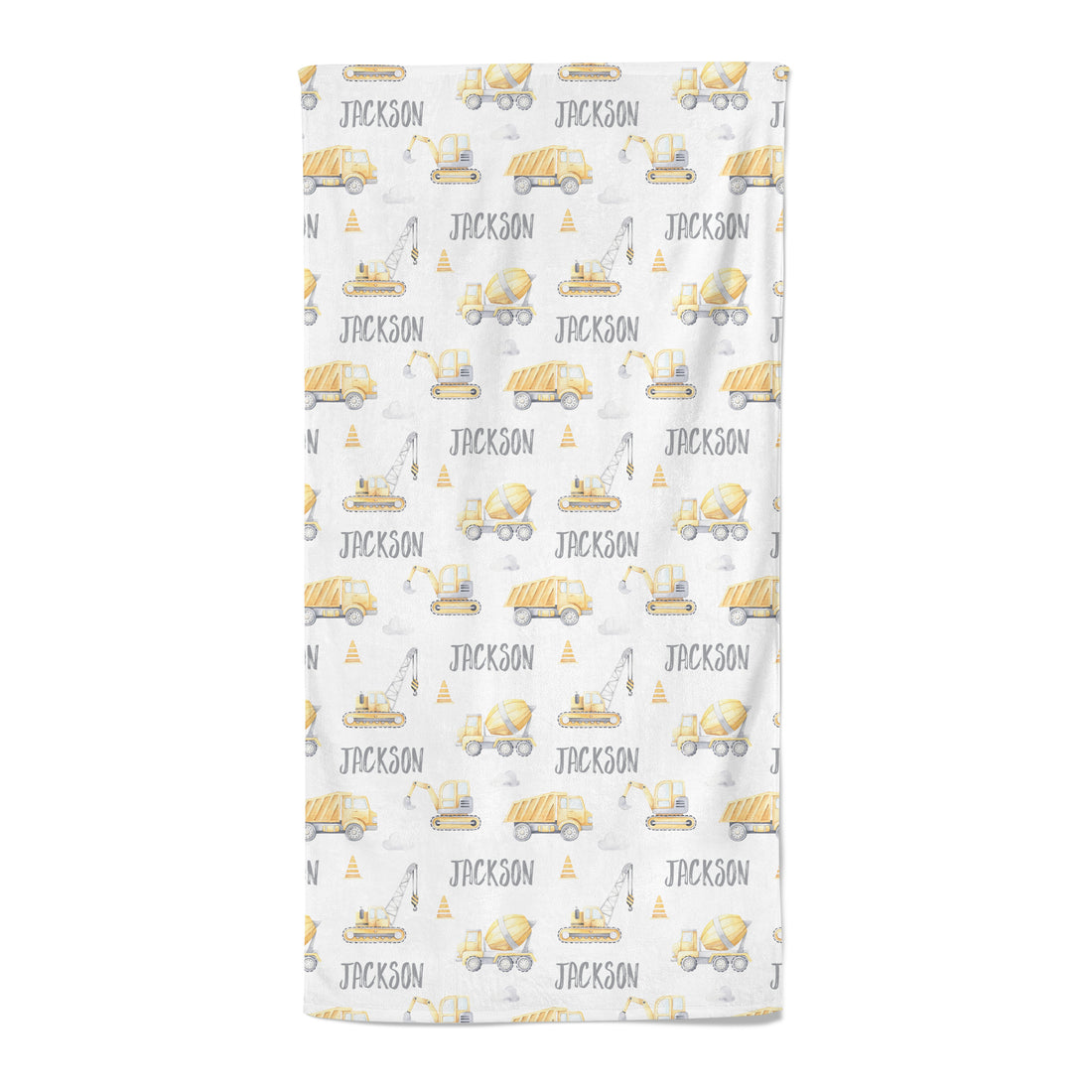 Construction (Grey) - Personalised Towel