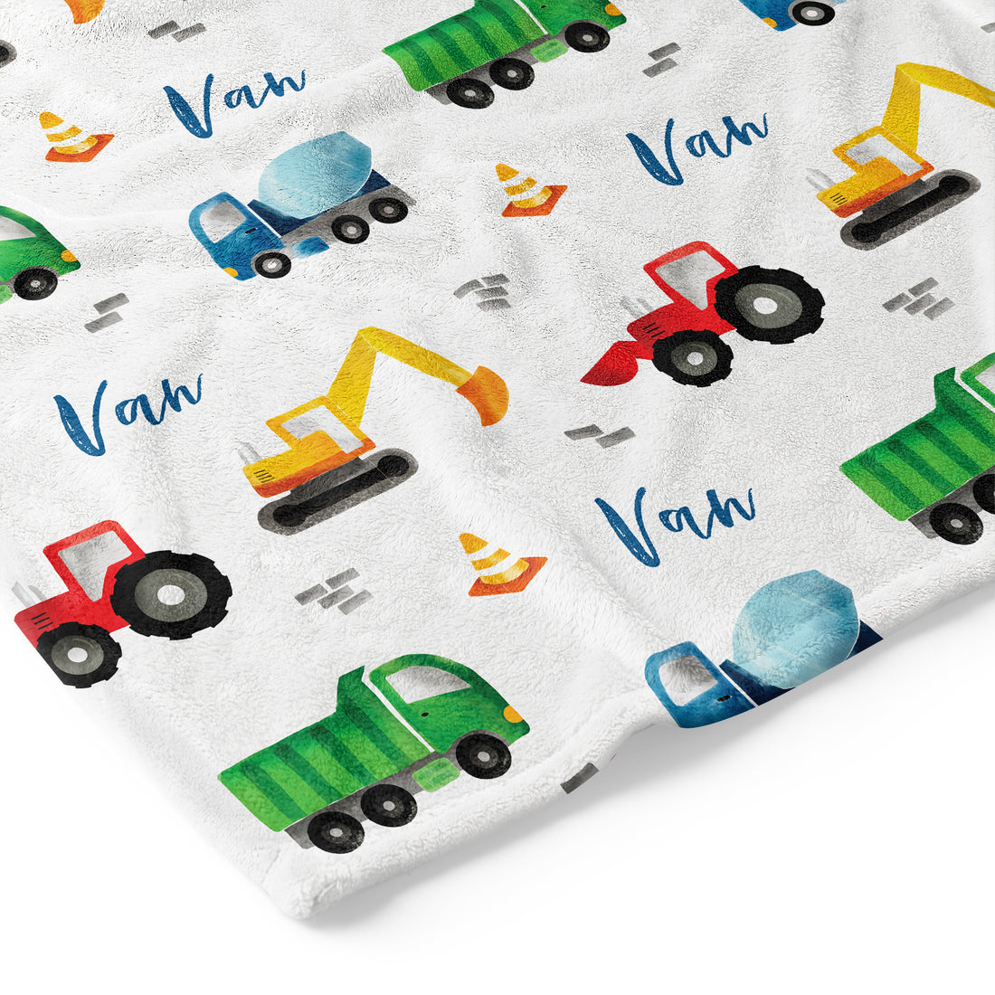 Construction (Bright) - Personalised Keepsake Blanket