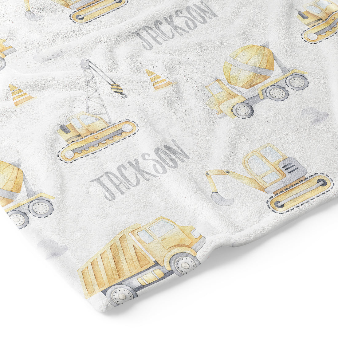 Construction (Grey) - Personalised Keepsake Blanket