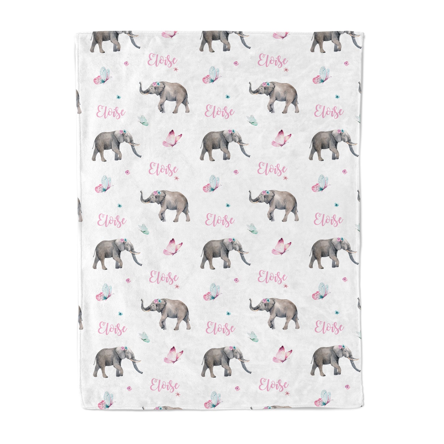 Elephant Springtime - Personalised Keepsake Blanket