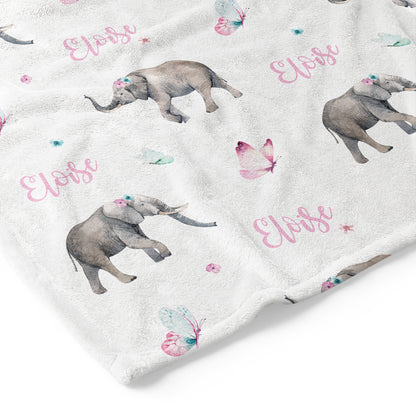 Elephant Springtime - Personalised Keepsake Blanket