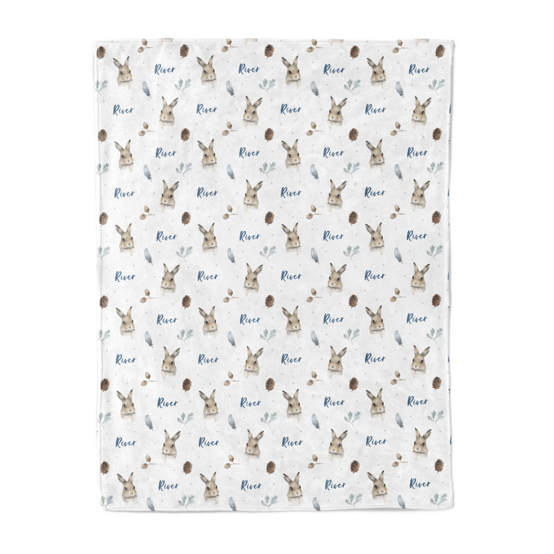 Bunnies (Blue) - Personalised Keepsake Blanket