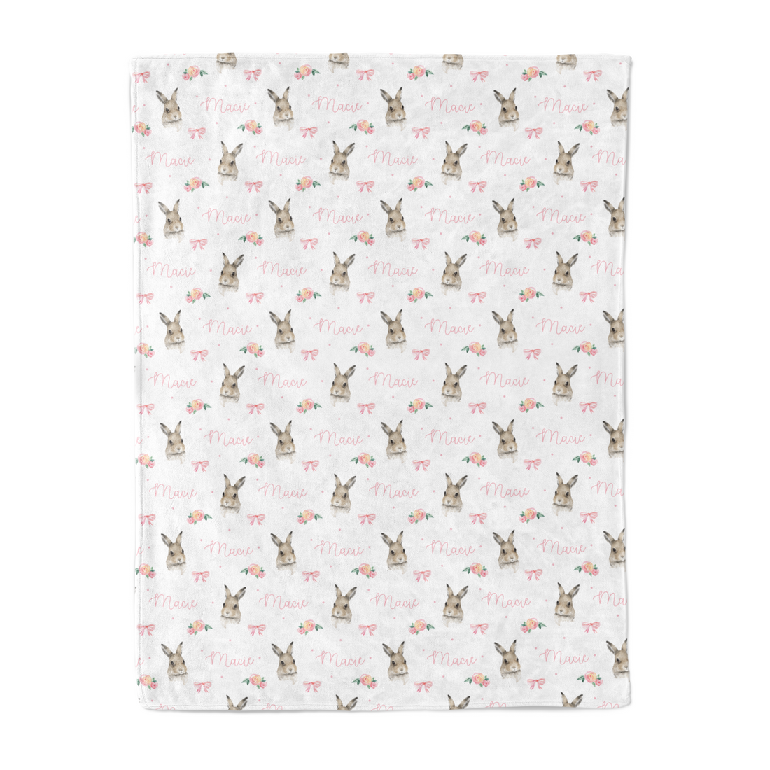 Bunnies (Pink) - Personalised Keepsake Blanket