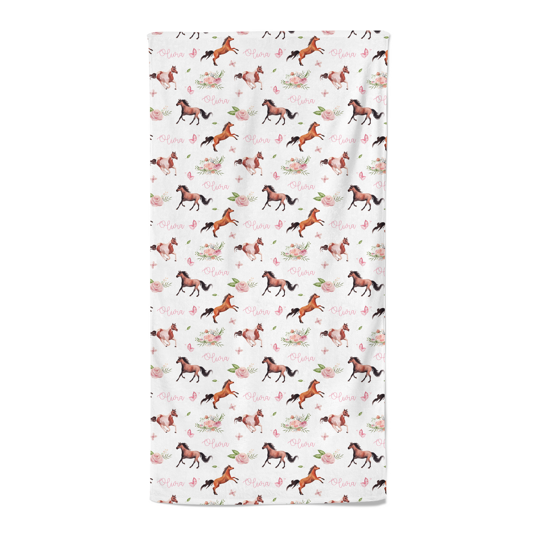 Floral Ponies - Personalised Towel