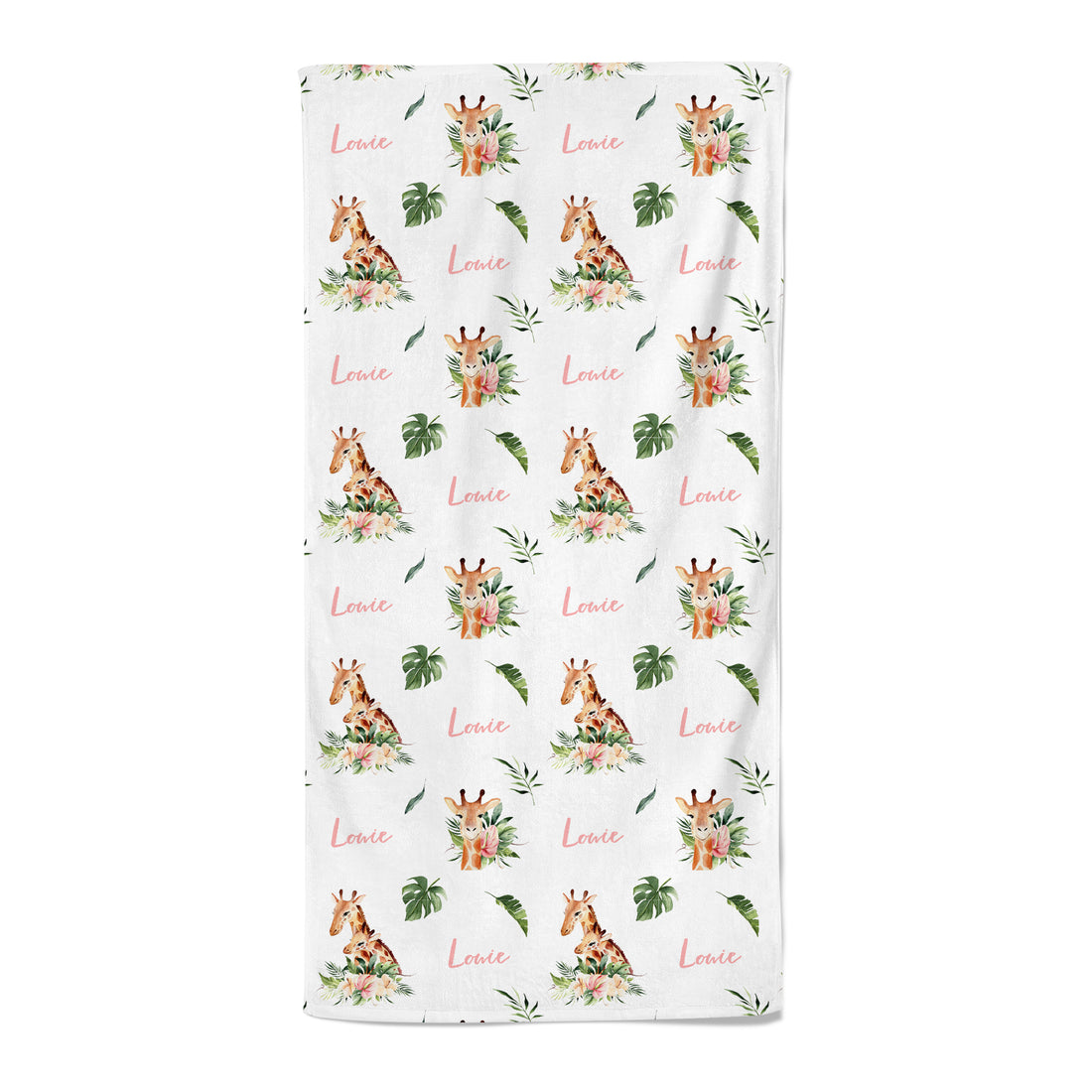 Floral Giraffes - Personalised Towel