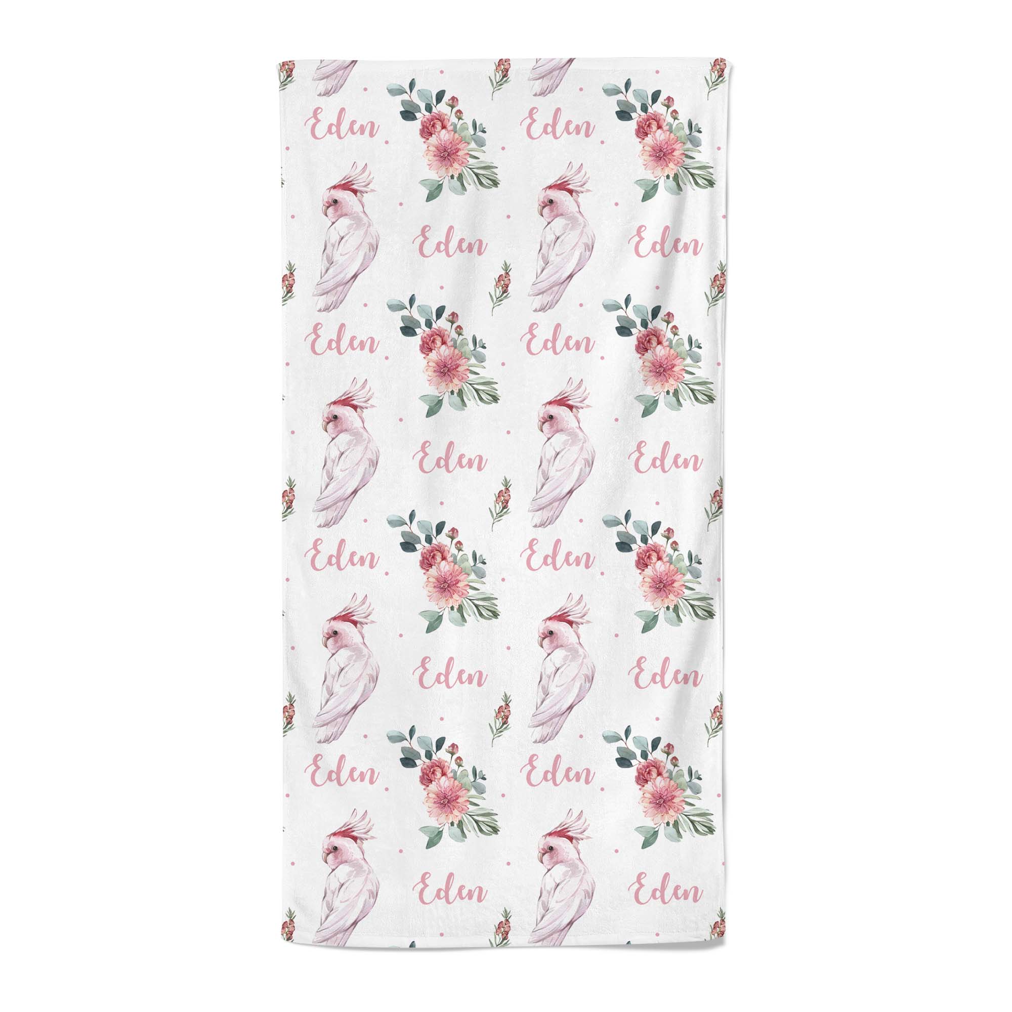 Pink Cockatoo - Personalised Towel