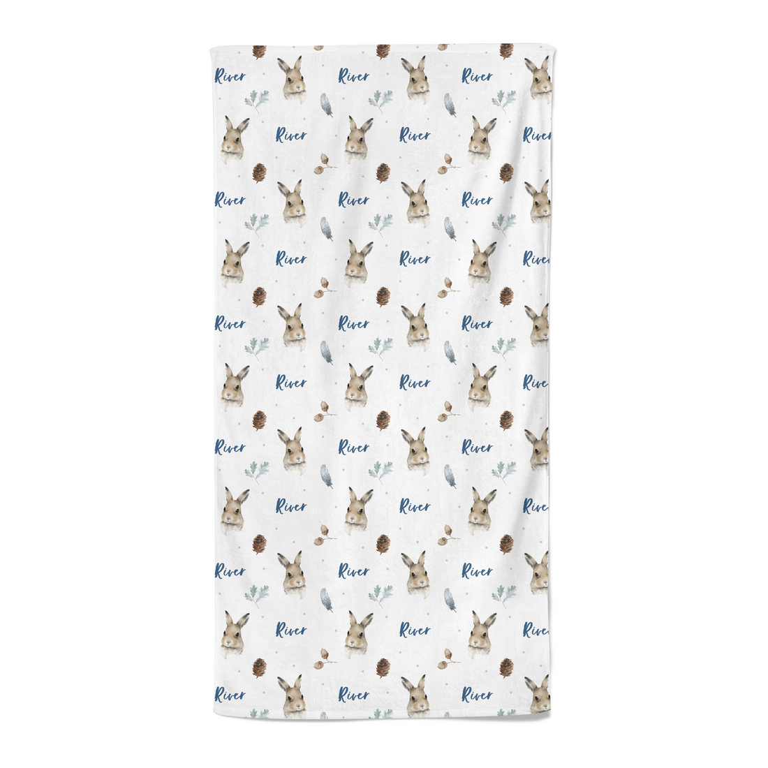 Bunnies (Blue) - Personalised Towel