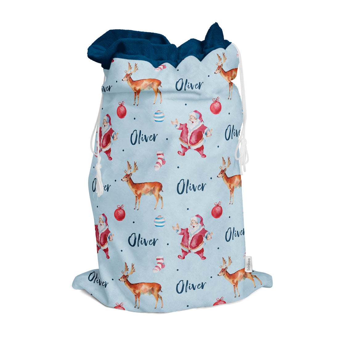 Vintage Santa (Blue) - Personalised Santa Sack
