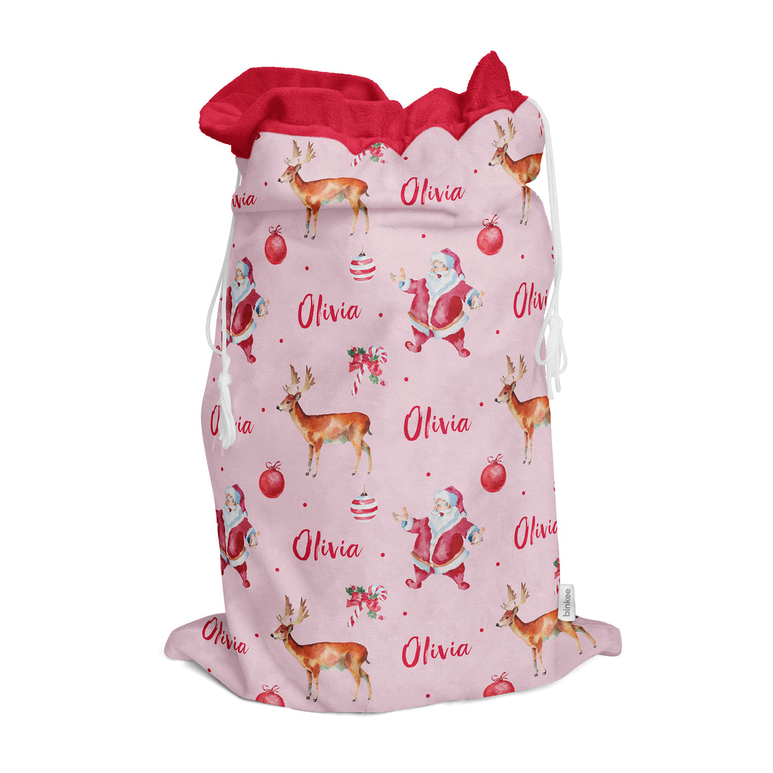 Vintage Santa (Pink) - Personalised Santa Sack