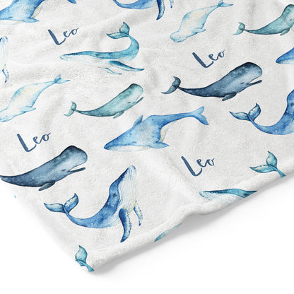 Whales - Personalised Keepsake Blanket