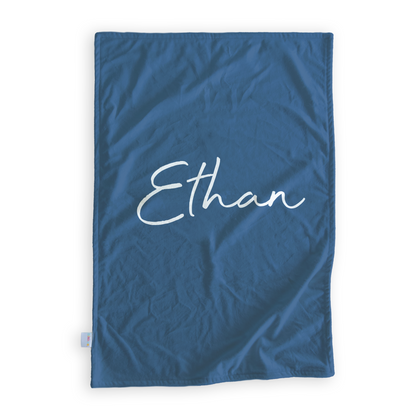 Baby Elephant (Blue) - Personalised Minky Blanket