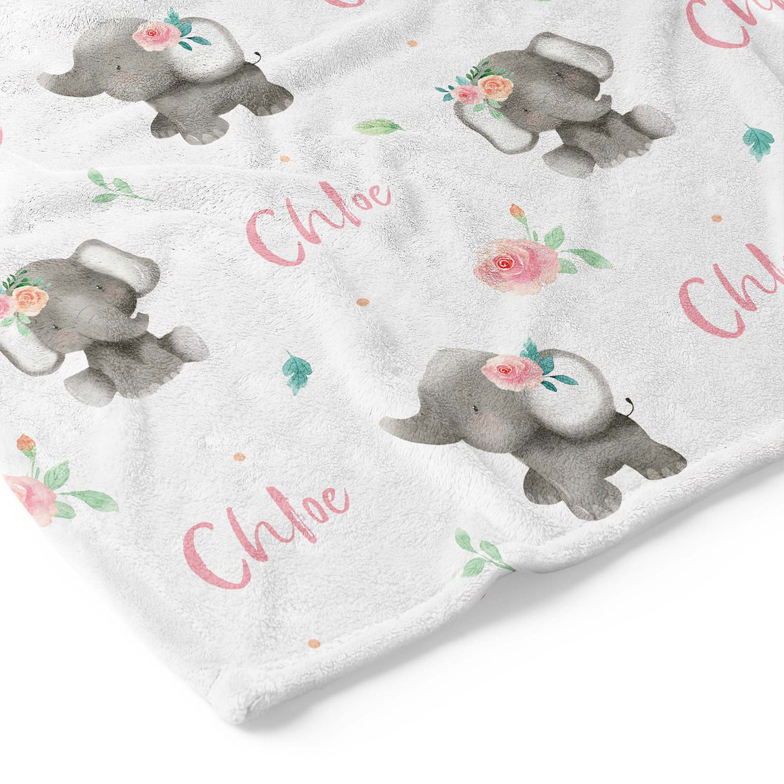 Baby Elephants (Pink) - Personalised Keepsake Blanket