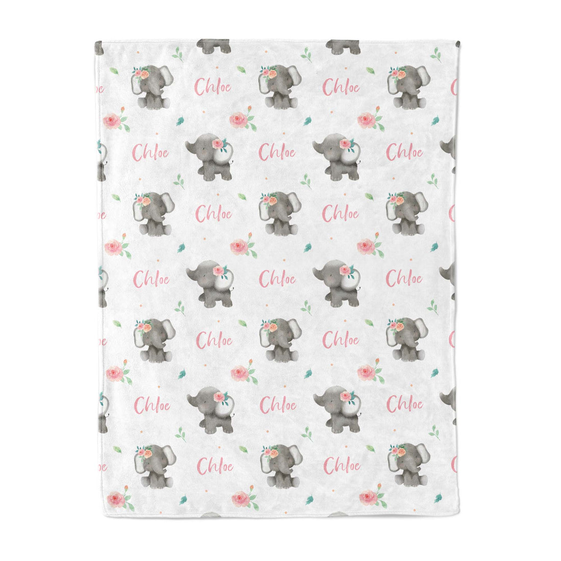 Baby Elephants (Pink) - Personalised Keepsake Blanket